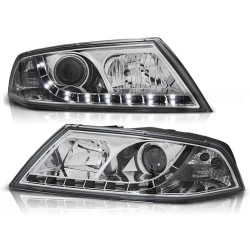 ŠKODA OCTAVIA 04-08 - přední chrom světla s LED svícením pro xenon
