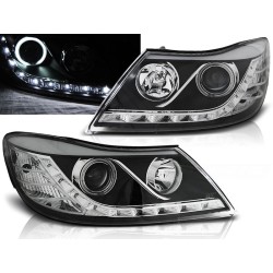 ŠKODA OCTAVIA 09-12 - přední černá světla ANGEL EYES CCFL s LED svícením
