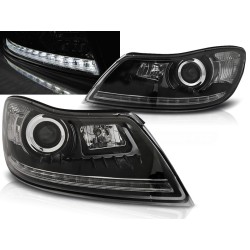 ŠKODA OCTAVIA 09-12 - přední černá světla s LED svícením