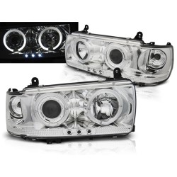 TOYOTA LAND CRUISER FJ 80 90-97 - přední chrom světla ANGEL EYES