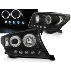 TOYOTA LAND CRUISER FJ200 07-12 - přední černá světla ANGEL EYES s LED svícením