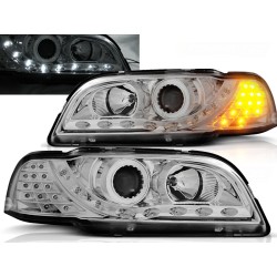VOLVO S40/V40 96-00 - přední chrom světla LED svícením a LED blinkrem