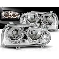VW GOLF 3 91-97 - přední chrom světla ANGEL EYES