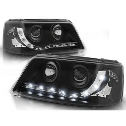 VW T5 03-09 - přední černá světla s LED svícením
