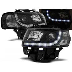 VW T4 96-03 - přední černá světla s LED svícením
