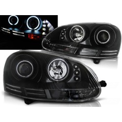 VW GOLF 5 - přední černá světla ANGEL EYES CCFL