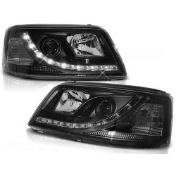 VW T5 03-09 - přední černá světla s LED denním svícením