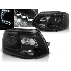 VW T5 10-15 - přední černá světla s LED denním svícením