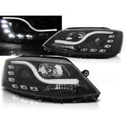 VW JETTA VI 11-18 - přední černá světla TUBE LIGHT s LED denním svícením