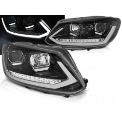 VW TOURAN 10-15 - přední černá světla s LED denním svícením a dynamickým blinkrem