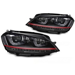 Volkswagen Golf VII 2013-2017 - Přední LED světla červená SEQ DRL