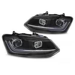 Volkswagen Polo 6R 2009-2017 - Přední LED světla SILVER LINE SEQ DRL