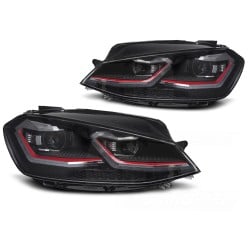 Volkswagen Golf VII 2017-2019 - Přední LED světla se červenou linkou SEQ