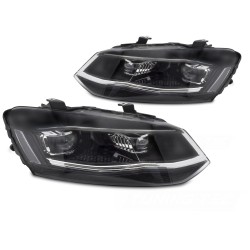 Volkswagen Polo 6R 2009-2017 - Přední LED světla SILVER DRL SEQ