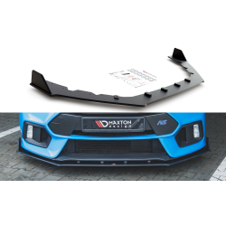 Ford Focus RS Mk3 - spoiler pod přední nárazník ver.2 - plast ABS bez povrchové úpravy, s červenou linkou, Maxton design