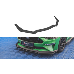 Ford Mustang MK6 GT Facelift, spoiler pod přední nárazník ver.1, plast ABS bez povrchové úpravy, s červenou linkou, Maxton design