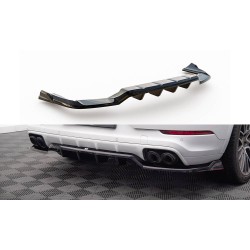 Porsche Cayenne Mk3 Coupe, středový spoiler pod zadní nárazník s žebrováním, Maxton Design