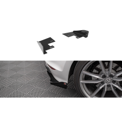 Volkswagen Golf R Mk7, křidélka bočních difuzorů zad. nárazníku, černý lesklý plast ABS, Maxton design