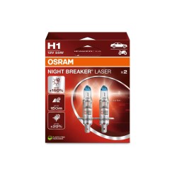 OSRAM NIGHT BREAKER LASER autožárovky H1 - o 150% více světla, 2 ks v balení