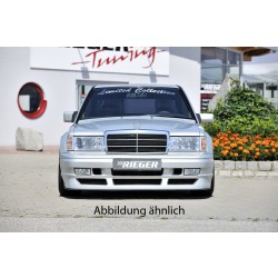 Rieger kompletní přední nárazník widebody II pro Mercedes 190 W201 sedan, GFK (laminát), pro vozy s kapotou SEC, bez výřezů pro mlhová světla