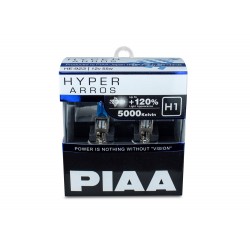 Autožárovky PIAA Hyper Arros 5000K H1 - o 120 procent vyšší svítivost, jasně bílé světlo o teplotě 5