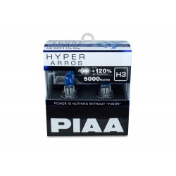 Autožárovky PIAA Hyper Arros 5000K H3 - o 120 procent vyšší svítivost, jasně bílé světlo o teplotě 5