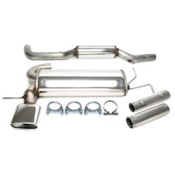 TA Technix sportovní nerezový catback výfuk - VW Golf IV htb VR6 4Motion (1J, 99-05), 1x 85x150 mm rovná nerezová koncovka s pertlem