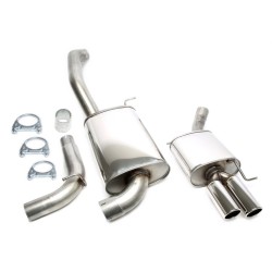 TA Technix sportovní nerezový catback výfuk - VW Passat B6 (3C, 05-10), sedan + Variant, 2x 80 mm rovná nerezová koncovka s pertlem