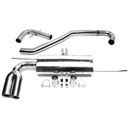 TA Technix závodní nerezový catback výfuk - Audi A3 3dv (8P, 04-13) kromě Quattro, 2x 76 mm rovná nerezová koncovka s pertlem