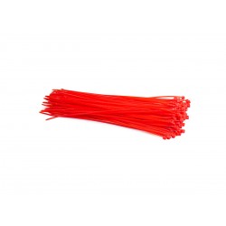 Barevné PVC stahovací pásky balení 100 ks, barva červená, rozměr 200 x 2,5 mm