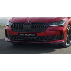 Škoda Superb IV - Rámečky do předního nárazníku GLOSSY BLACK SPORTLINE sada 3ks