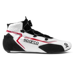 Závodní boty Sparco RAPID s otočným mechanismem zapínání, s homologací FIA, barva: bílo-červená