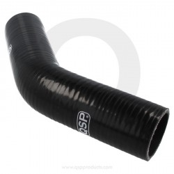 QSP - černá silikonová hadice na benzín / olej  s úhlem 45° ,průměr 57mm