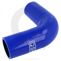 QSP - modrá silikonová hadice na benzín / olej  s úhlem 90° ,průměr 22mm