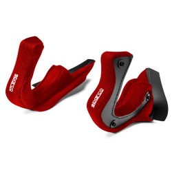Sparco náhradní lícní polstrování pro helmy RJ-i Supercarbon / RJ, barva: červená, tloušťka: 20 mm