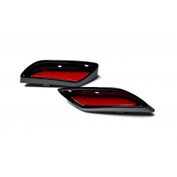 Škoda Superb III - atrapy výfuku RS-STYLE v provedení RS230 Glossy black GLOWING RED