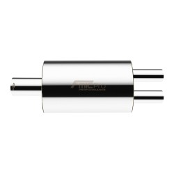 Tlumič výfuku oválný 425mm vstup/výstup 63mm/89mm
