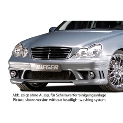 Rieger kompletní přední nárazník pro Mercedes třída C W203 sedan, t-model, plast ABS bez povrchové úpravy, pro vozy s ostřikovači světlometů