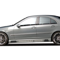 Rieger boční práh mont. strana pravá pro Mercedes třída C W203 sedan, sportcoupe, t-model, r.v. 05/00-, plast ABS bez povrchové úpravy, s prolisem, s prolisem a dvěma výřezy