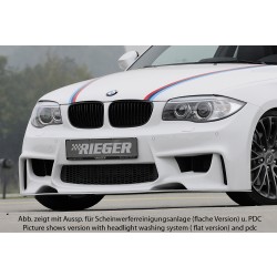 Rieger kompletní přední nárazník pro BMW řada 1 E81, E82, E88, E87 2-dvéř., 4-dvéř., kabriolet, kupé, sedan, plast ABS bez povrchové úpravy, pro vozy s parkovacím asistentem (PDC)