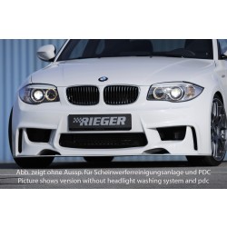 Rieger kompletní přední nárazník pro BMW řada 1 E81, E82, E88, E87 2-dvéř., 4-dvéř., kabriolet, kupé, sedan, plast ABS bez povrchové úpravy, pro vozy s ostřikovači předních světlometů a vysokou nádobou na ostřikovače