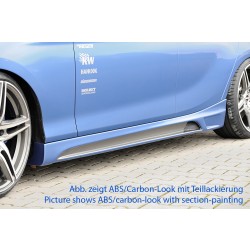Rieger boční práh mont. strana pravá pro BMW řada 1 F20 sedan / 4-dvéř. vč. faceliftu, r.v. 05/2015-, 09/11-03/2015, plast ABS bez povrchové úpravy, s prolisem a výřezem