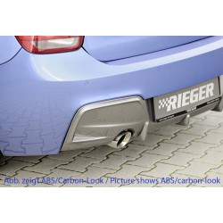 Rieger vložka zadního nárazníku pro BMW řada 1 F20, F21 sedan / 2-dvéř., sedan / 4-dvéř. před faceliftem, plast ABS bez povrchové úpravy, pro orig. koncovku vlevo