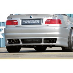 Rieger kompletní zadní nárazník M3-Look pro BMW řada 3 E46 kabriolet, kupé, sedan před faceliftem, plast ABS bez povrchové úpravy, pro vozy s parkovacím asistentem (PDC)