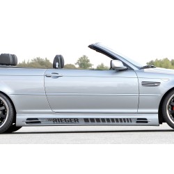 Rieger boční pr??h (185mm) mont. strana pravá pro BMW řada 3 E46, E46 M3 compact, kabriolet, kupé, sedan vč. faceliftu, r.v. 02/02-, 02/98-12/01, 06/00-, plast ABS bez povrchové úpravy, s prolisem, s prolisem a dvěma výřezy