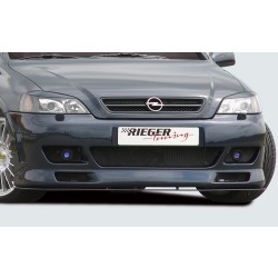 Rieger kompletní přední nárazník pro Opel Astra G 3-dvéř., 5-dvéř., cabrio, caravan, fastback, hatchback, kupé, notchback, plast ABS bez povrchové úpravy, s žebrováním, pro vozy s ostřikovači světlometů