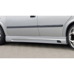 Rieger boční práh mont. strana pravá pro Opel Astra G 5-dvéř., caravan, fastback, hatchback, notchback, plast ABS bez povrchové úpravy, s prolisem a výřezem