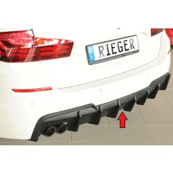 Rieger vložka zadního nárazníku (pro vozy s tažným zařízením) pro BMW řada 5 F11 touring, plast ABS bez povrchové úpravy, pro orig. dvojitou koncovku vlevo