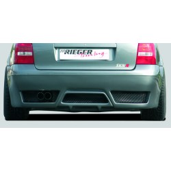 Rieger kompletní zadní nárazník pro Audi A4 B5 sedan, plast ABS bez povrchové úpravy, bez žebrování, pro vozy bez parkovacího asistenta (PDC)