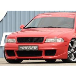 Rieger kompletní přední nárazník RS4-Look pro Audi A4 B5 avant, sedan, plast ABS bez povrchové úpravy, bez držáků originálních mlhových světel, pro vozy s ostřikovači světlometů (48x40 mm)